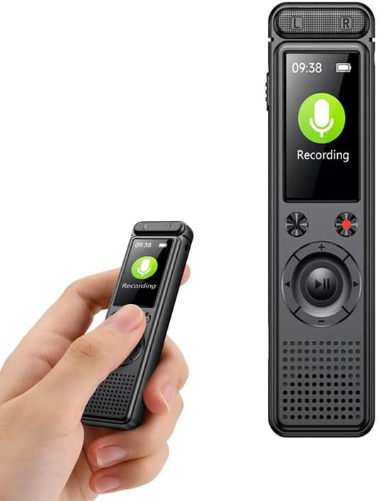 64GB Voice Recorder with Noise Reduction, USB C Rechargeable Voice Activated Recorder for Lectures, Meetings, Interviews, HD Clear Sound, Auto Save Function, Portable Digital Voice Recorder