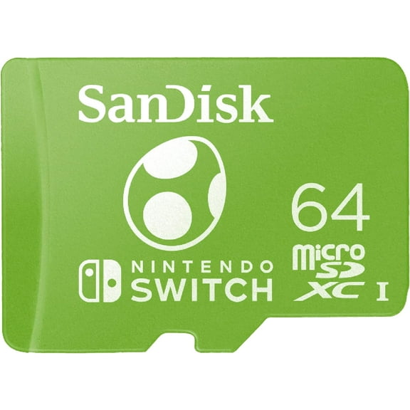 64GB microSDXC Card Licensed for Nintendo Switch, Yoshi Edition - SDSQXAO-064G-GN6ZN