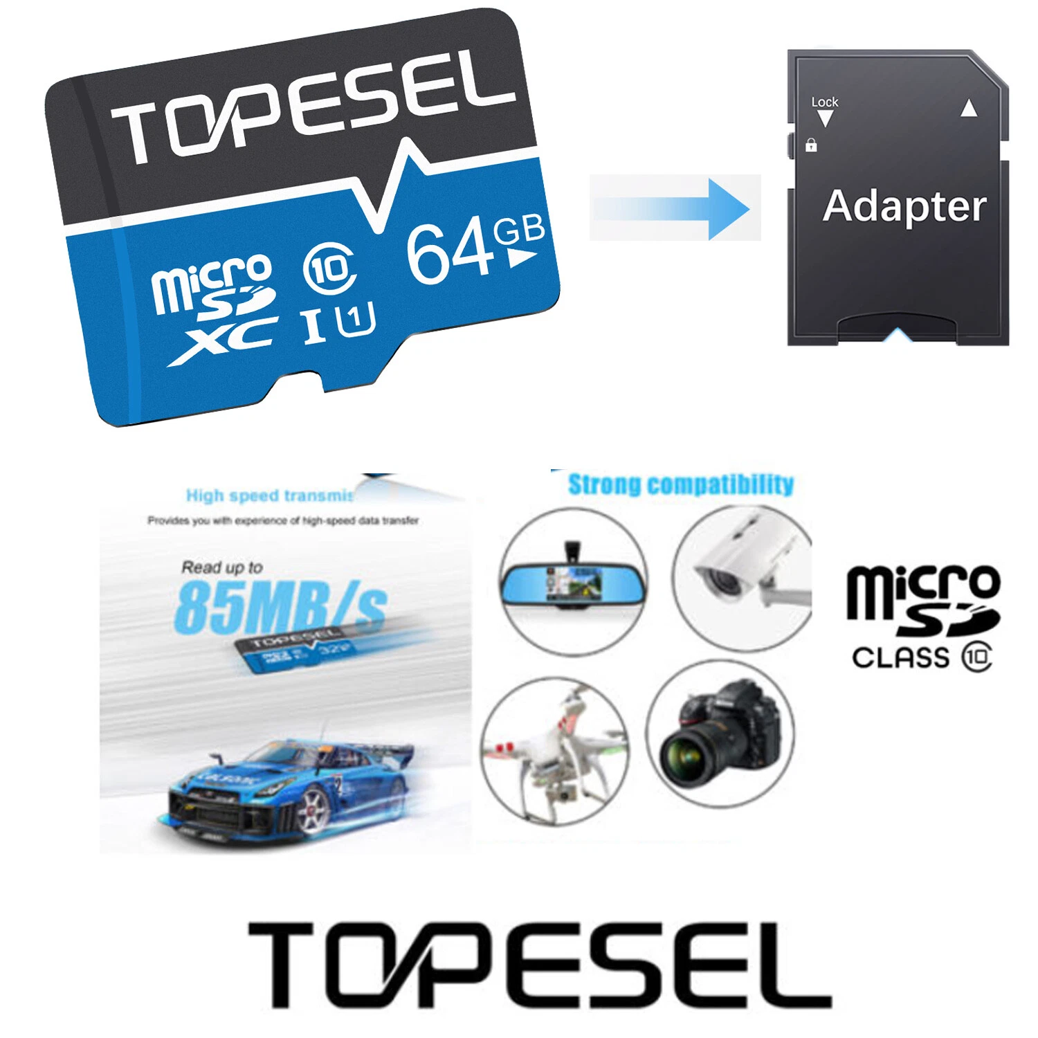 64Gb Micro Sd Card C10 Micro Sdhc UhsI Memory Card U1 Tf Card For