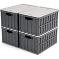 thumbnail image 1 of 64L Collapsible Storage Bins with Lids Plastic Storage Containers for Organizing Stackable Storage Box Large Heavy Duty Utility Crates, 4 Packs, 1 of 15