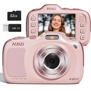 64MP 4K Digital Camera for Photography with Autofocus, 16X Zoom, Compact Design, Includes 32GB SD Card,Pink