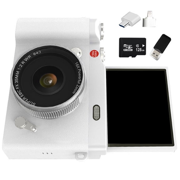 64MP Toss Screen Digital Camera With 16X Enlarge And 180° Selfportrait For Webcasting Photography