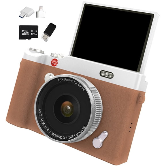 64MP Toss Screen Digital Camera With 16X Enlarge And 180° Selfportrait For Webcasting Photography