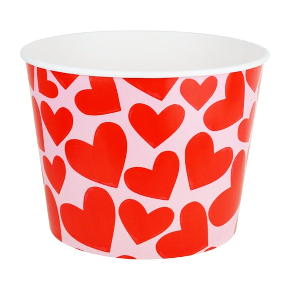 Hearts Paper Bucket, Red and White, Valentine's Day by Way To Celebrate