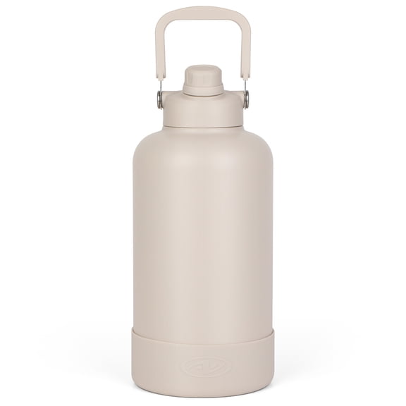 Athletic Works 64 oz Vacuum Insulated Stainless Steel Water Bottle with Carry Handle, Cream