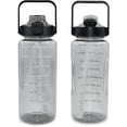 thumbnail image 1 of 64OZ Motivational Water Bottle with Straw & Time Marker Leakproof Large Sports Water Bottle Black, 1 of 8