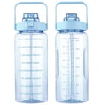 thumbnail image 1 of 64OZ Motivational Water Bottle with Straw & Time Marker Leakproof Large Sports Water Bottle Blue, 1 of 8