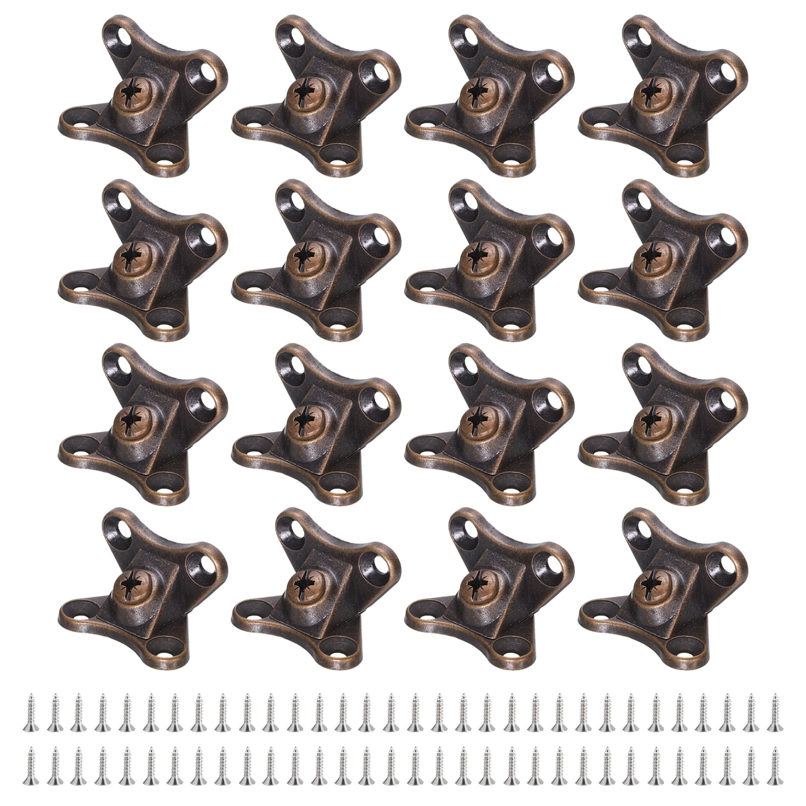 Uxcell Removable Corner Brace Metal Butterfly L Brackets Right Angle Support Screws for Shelves Cabinets 16pcs Red Bronze