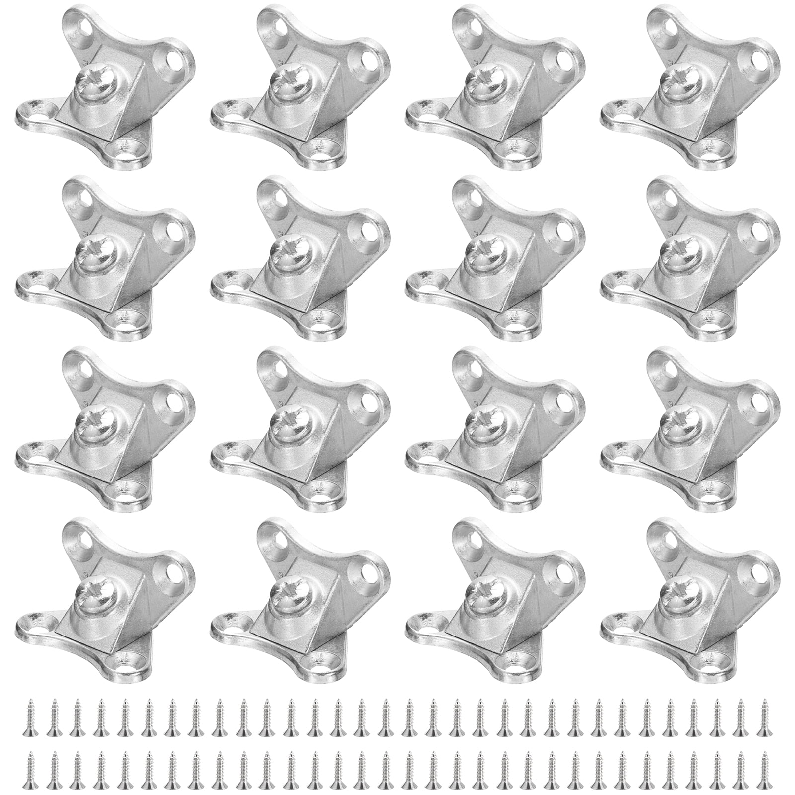 Uxcell Removable Corner Brace Metal Butterfly L Brackets Right Angle Support Screws for Shelves Cabinets 16pcs Silver