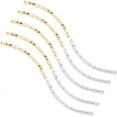 thumbnail image 1 of 64Pcs 24K Gold Plated Curved Tube Beads Noodle Beads 925 Sterling Silver Plated Brass Twist Long Large Hole Spacer Connectors Bulk for DIY Jewelry Making Bracelet Necklace Findings 25x1.5mm DIY, 1 of 9