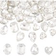 thumbnail image 1 of 64Pcs 4 Shapes Pointed Back Rhinestone Glass Rhinestones Gems Clear Rectangle/Teardrop/Heart/Oval Crystal Jewels Embelishments with Silver Plated Back for DIY Craft Jewelry Making, 1 of 9