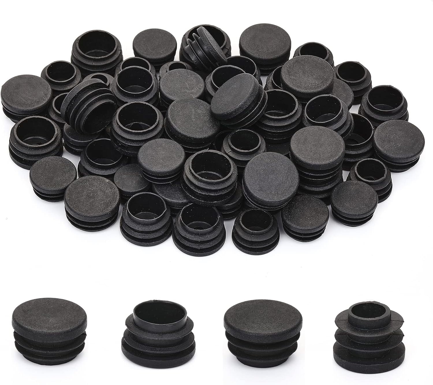 Table Leg Inset Table Leg Floor Protectors 20 Pcs Black PVC Furniture Leg Caps - 1.1x1 ...