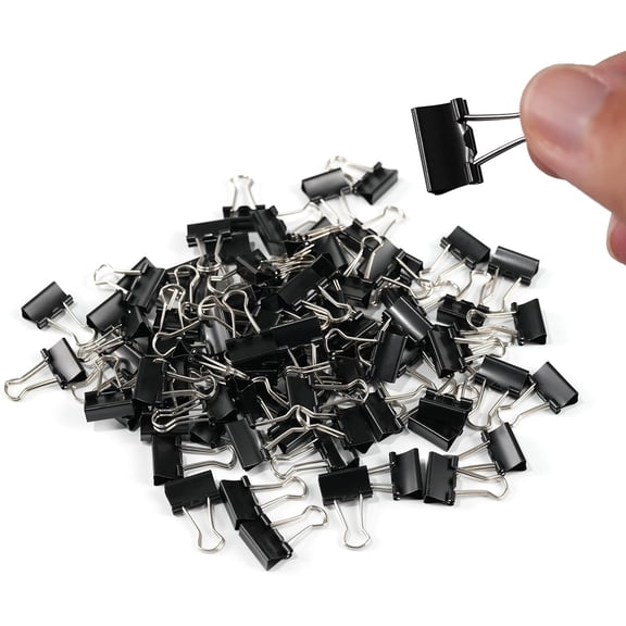 64Pcs Mini Binder Clips, 0.5 inch(13mm), Paper Clamps Micro Size for Office Supplies, Black