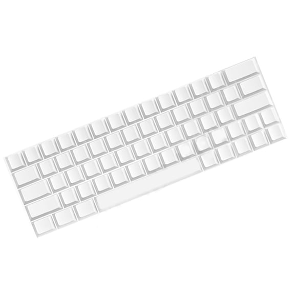 64Pcs Minimalists White Keycap Original Height PBTs Blanks Key Covers for Mechanical Keyboards