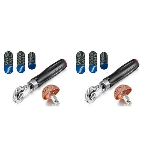 64Pcs Tire Repair Patch Tools Kit, Tire Patch Roller with Tire Buffer Wheel and Tire Repair Patches for Car Trucks 42mm