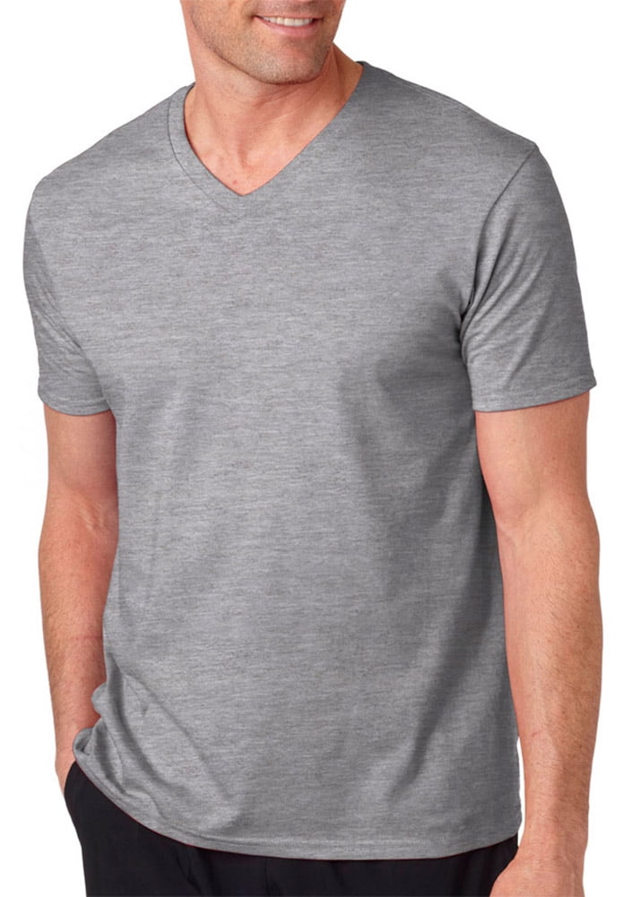 64V00 Gildan Softstyle Adult V-Neck T-Shirt -Sport Grey -3X-Large ...