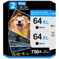 thumbnail image 1 of 64XL 64 Ink Cartridges, Compatible for HP 64 Black Ink Cartridges, 2 Pack, 1 of 9