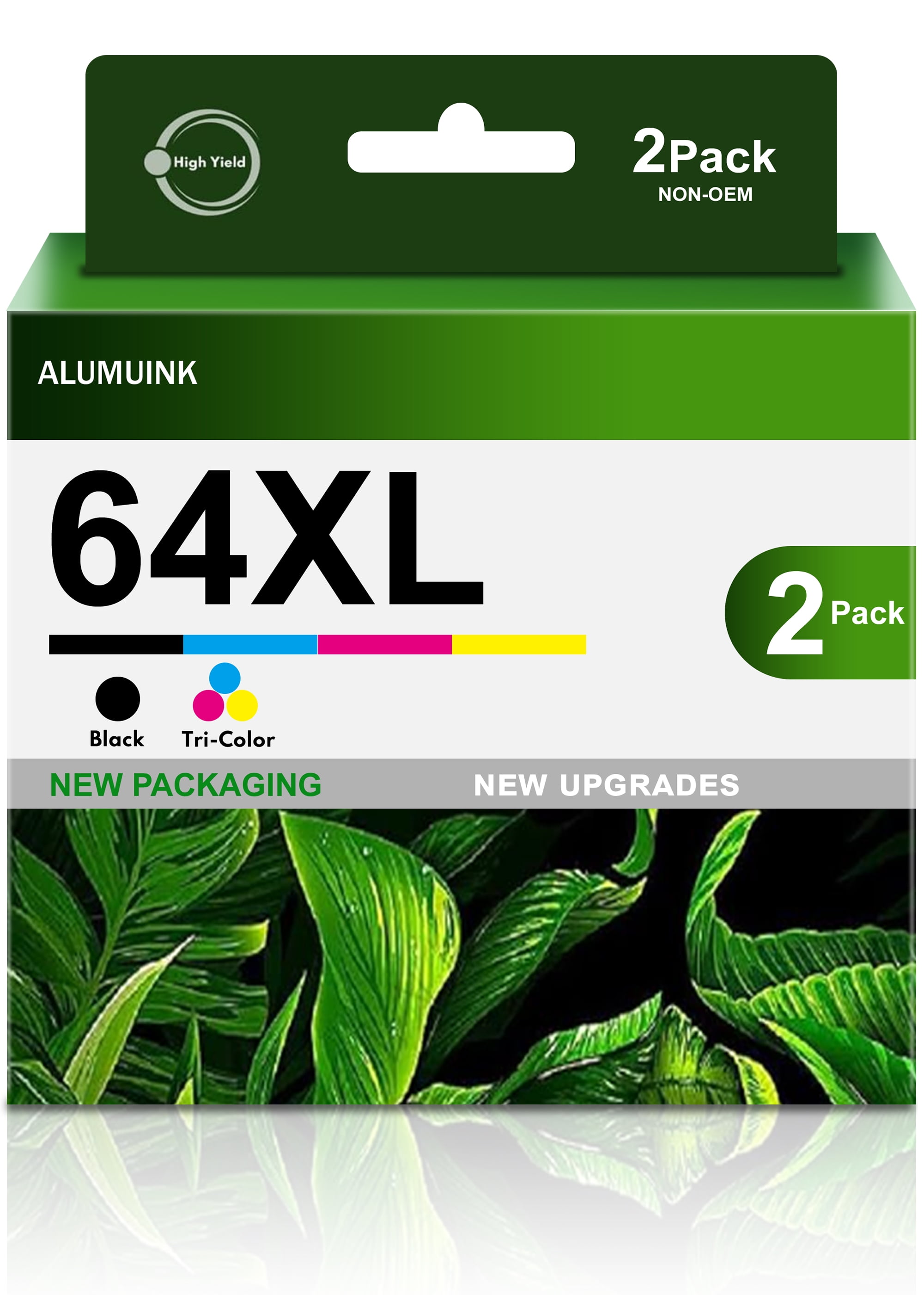 64XL HighYield Ink Cartridges (2 Pack, Black/TriColor) Ink