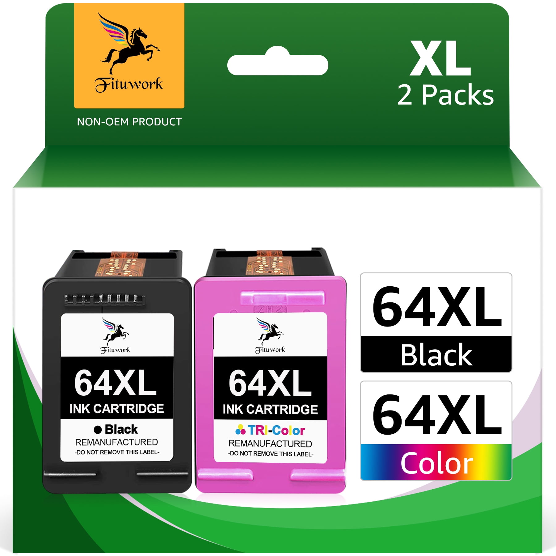 64XL Ink Cartridges Combo Pack Replacement for HP 64 XL Ink for Envy