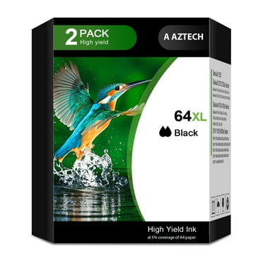 HP 64XL Compatible Ink Cartridges - 2 Pack High Yield Black Ink For Envy Photo Printers