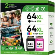 64XL Ink Cartridges Combo Compatible for HP 64 Ink Cartridges for HP Envy Photo 7855 7858 7155 6252 7800 7100 Printer Black, Tri-Color