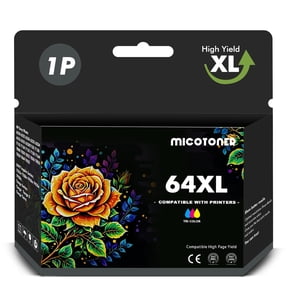 64XL Ink Cartridges Compatible for 64XL 1 Pack Tri-color Ink for Envy Photo 7855 7858 7155 7120 7800 6255 6252 7158 7164