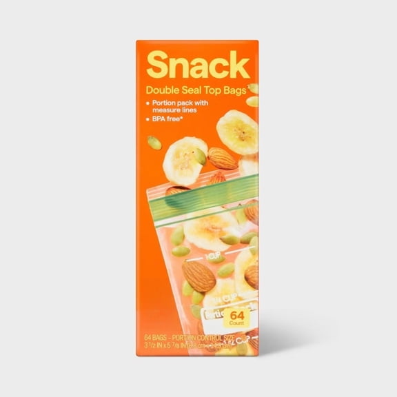 64ct BPA-Free Portion Pack Snack Storage Bags