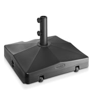 100lb Capacity Fillable Mobile Umbrella Base Stand, 2 Wheels and Handle - Black