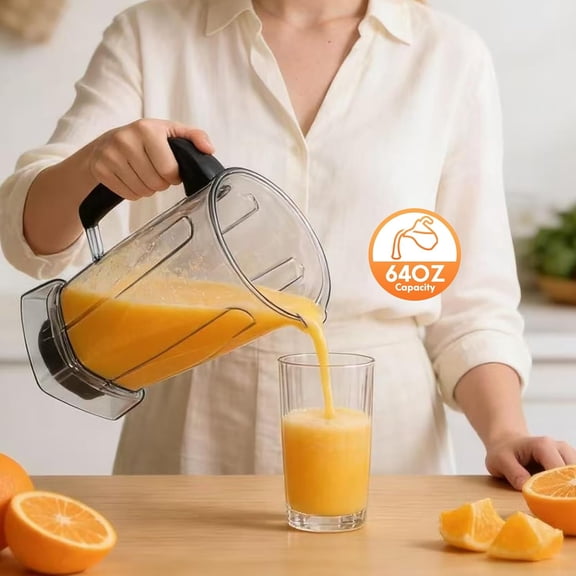 64oz Blender Pitcher Compatible with Vitamix 5000 5200 5300 6300 7500 VM0101 Stainless Steel Blades BPA-Free Container for Smoothies and Sauces