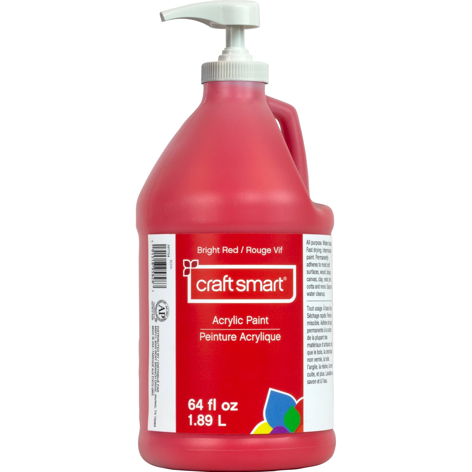 64oz. Bright Red Acrylic Paint by Craft Smart Fast Drying Paint for
