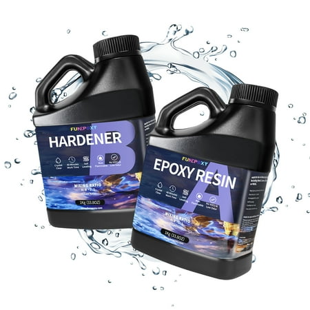 64oz Epoxy Resin For Arts DIY Crafts, Jewelry, Tabletops,Use with Additives Like Glitter, Mica Powder,and Liquid Pigment