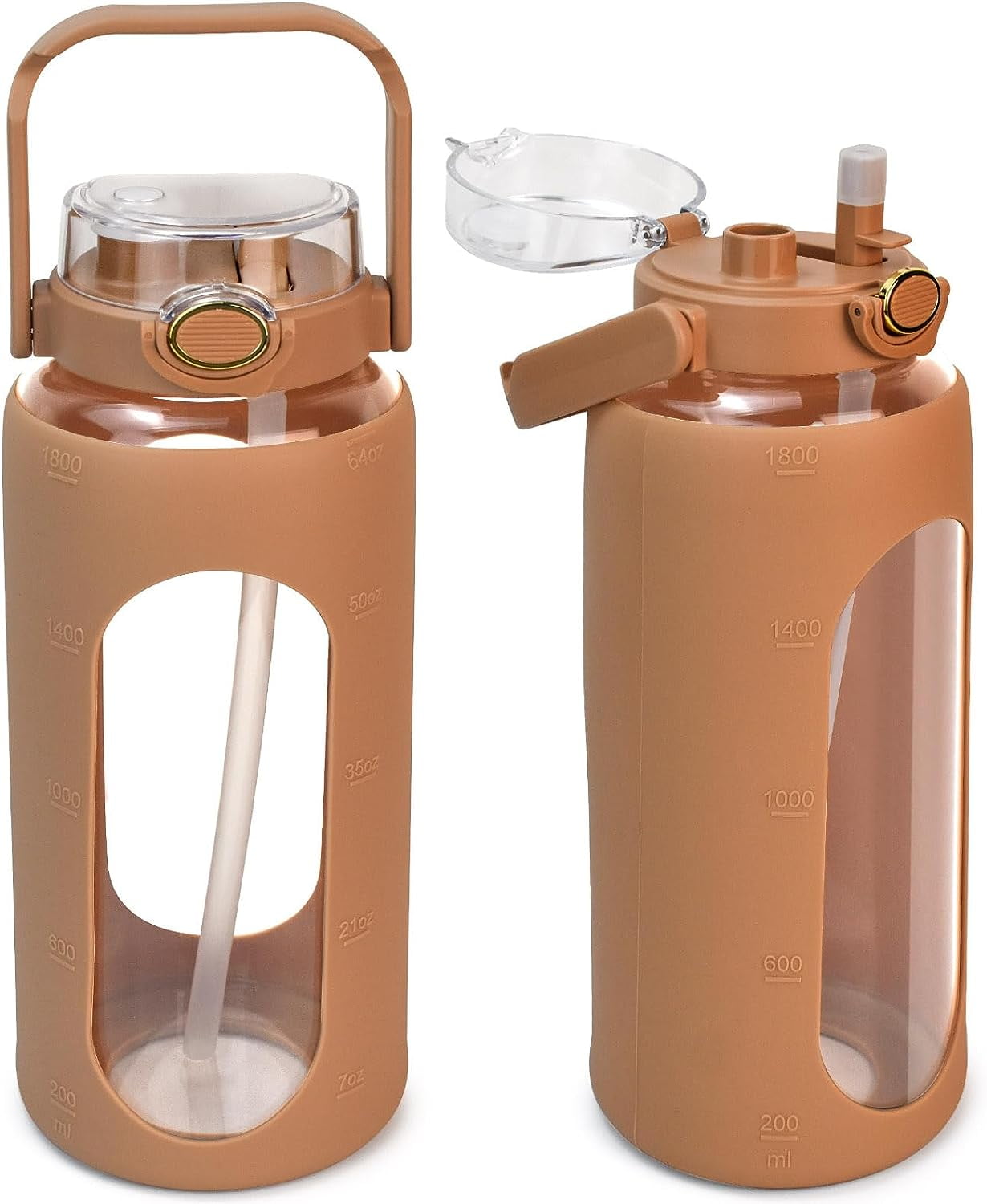 4 Pcs Silicone Water Bottle Holder Silicone Bottle Sleeve Handle Strap