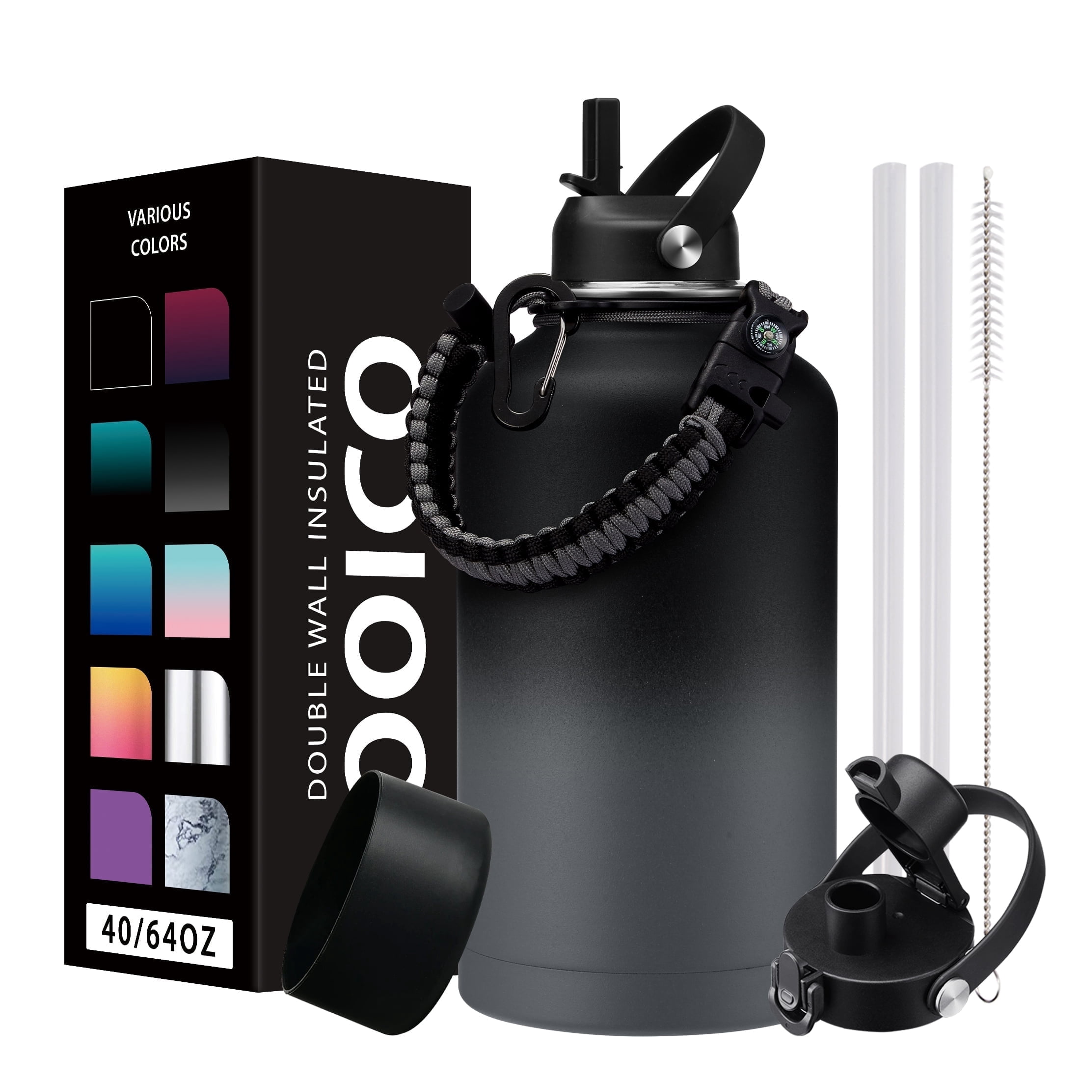 64oz Insulated Water Bottle With Paracord Handle, Togo - View #4