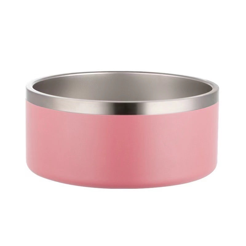 Addggo Pink Heavy Ceramic Dog Bowl For Medium & Large Breeds - 9.5" Wide, Non-Slip Weighted Feeder Dish