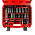 thumbnail image 1 of 64pcs 3/8" Socket Set,Drive Impact Socket Set, SAE/Metric, Deep & Shallow, Cr-V Steel, 6 Point with Adapters, 72T Ratchet Handle, Extension Bars，Bit Adapter，6-24mm，5/16-1 inch, 1 of 6