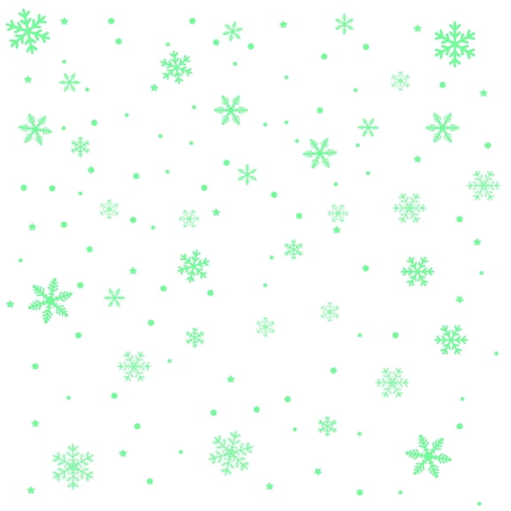 64pcs Christmas Glowing Snowflake Stickers Removable Snowflake Decals Clings for Window Wall Home Office Shop Decor