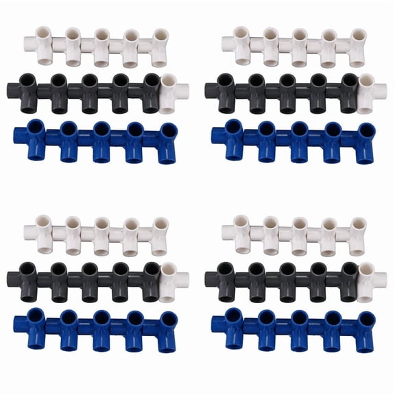 64pcs Plastic PVC 20mm Hose Tee Connector 3 Way Joint for Garden Irrigation Watering Pipe Adapter Tube Parts Tools