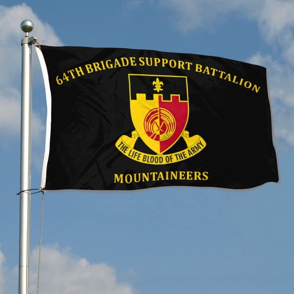 64th Brigade Support Battalion Mountaineers 4th Infantry Division US Army Flag 3x5Feet Outdoor Indoor Decoration Flag with Brass Grommets