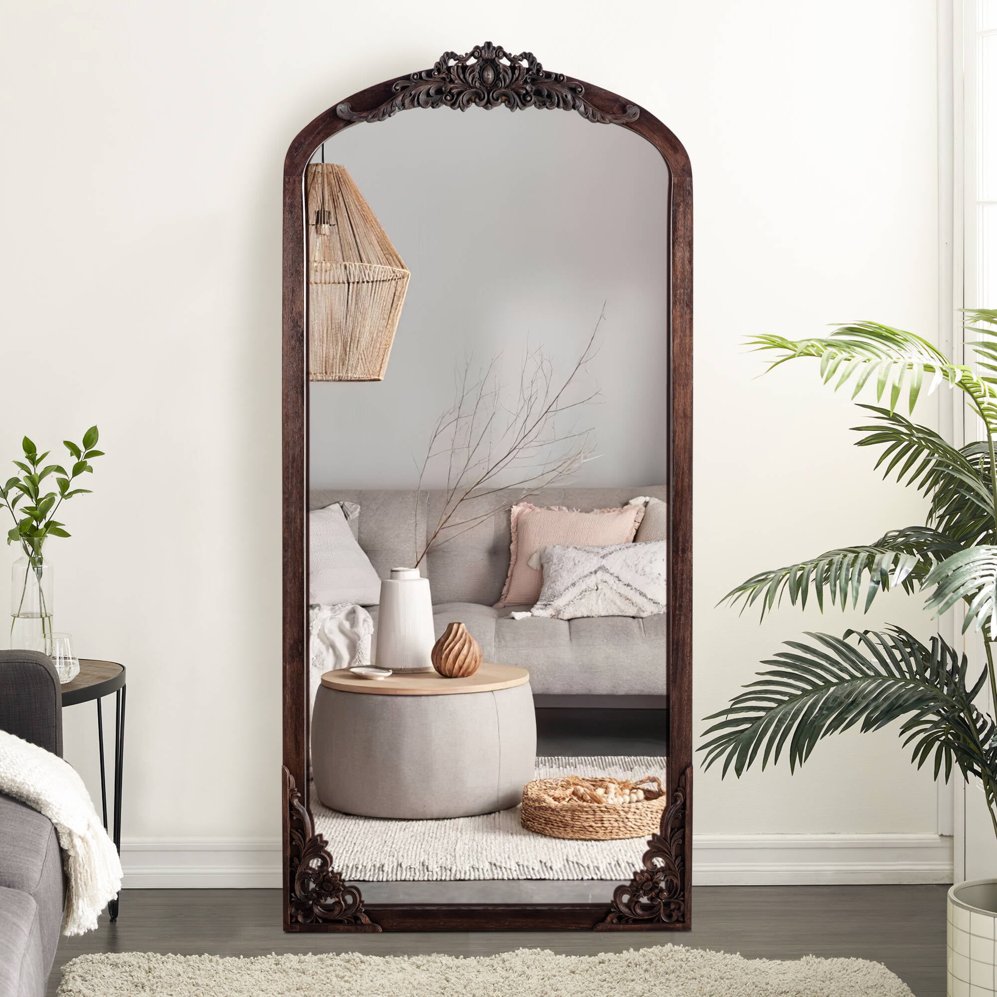 ★87MM★ Mmlg MIRROR WRITING PATTERN HFT CHARCOAL 64x22-Arch-Full-Length-Vintage