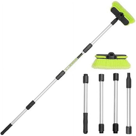 65165cm Car Wash Brush Long Handle Soft Bristle Scrub Cleaning Mop with 4 -held Places Extendable Washing Brushes Broom Kit for RV Boat Truck SUV Caravan Solar Panel House Siding,Sweep Snow