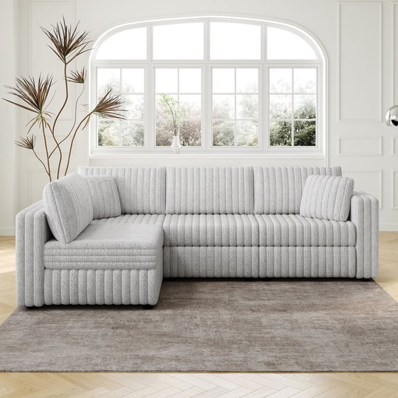 65.30 in Deep, Light Gray Sofa - Multi - functional with Temporary Bed Use - In Primary Living Areas - Stylish Contemporary Look