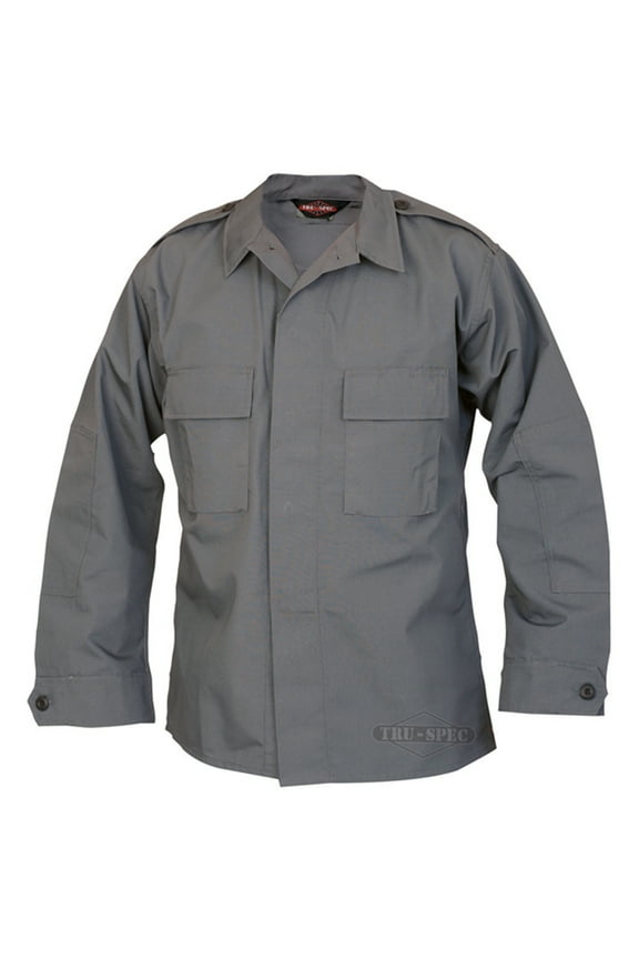 65/35 Polyester/Cotton Rip-Stop Long Sleeve Tactical Shirts Charcoal Grey Large