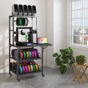 65.4" 3D Printer Stand with Wheels, Heavy Duty 3D Printer Table Stand with Filament Storage Rack and T-Shaped Spools Holder Rack, 3D Printer Workbench for 3D Printing Studio, Home Office Workshop