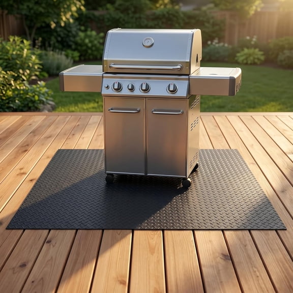 65"*40" Under Grill Mats for Outdoor Grill 2.0mm Thick Heavy Duty Non-Slip PVC Matt Deck Protector Extra Large Rubber Mat