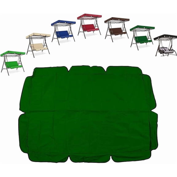 65"×44" 55"×47" 75"×52" 77"×49" Porch Swing Canopy Waterproof Replacement Top Cover, Sun Shade Awning Cover for Outdoor Garden Patio Yard(Dark Green,66x45in-164x114cm)