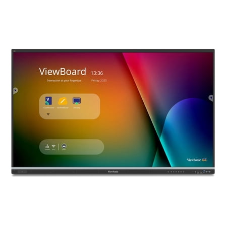 ViewSonic IFP6551 65 Inch 4K ViewBoard Interactive Smart Board with Integrated Education Software, Android 14, Google EDLA, 50-Point Touch, Built-in Microphone, HDMI, VGA, USB Hub, and USB C Inputs