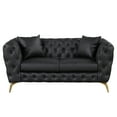 65.5 Inch Modern PU Leather Sofa, Button Tufted Loveseat with Sturdy