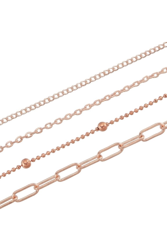 65.6 Feet/20m 4 Styles Iron Jewelry Chains Rose Gold Necklace Chain Bulk Metal Long Pull Unfinished Soldered Link Cable Extension Connectors Chain for Jewelry Making Necklace Bracelets DIY for DIY