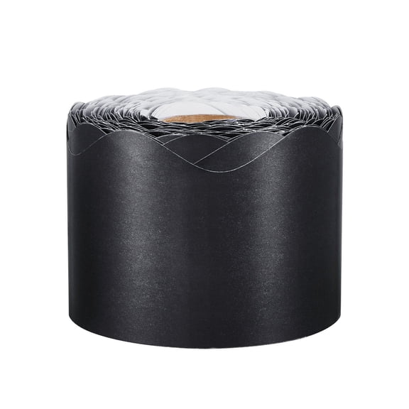 65.6 Feet Black Scalloped Wavy Line Bulletin Board Border Trim Rolled Paper for Classroom School Locker Decoration