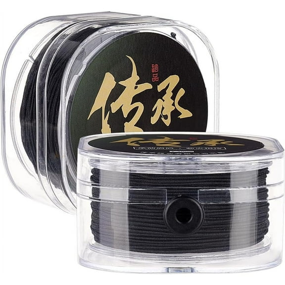 65.6 Yards Black Polyester Elastic Cord 1.2mm Stretch Thread Sturdy Beading Cord with Spool for Necklaces Jewelry Making